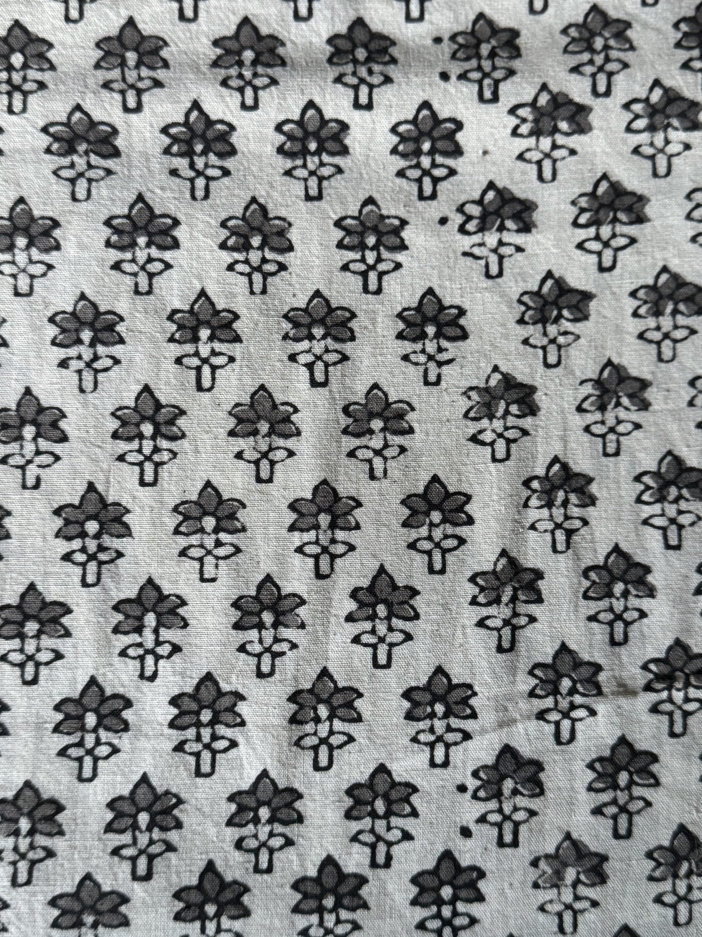 Grey and cream block print