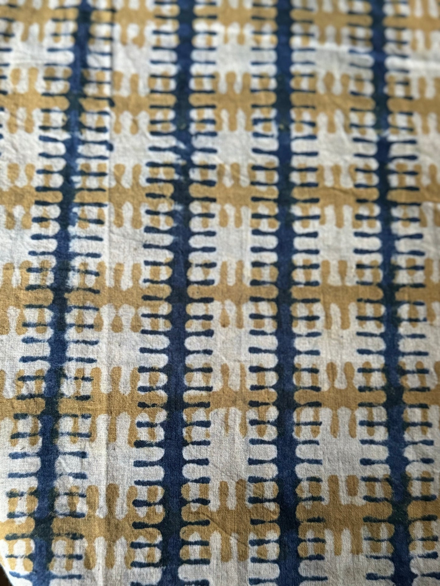 Blue and ochre plaid