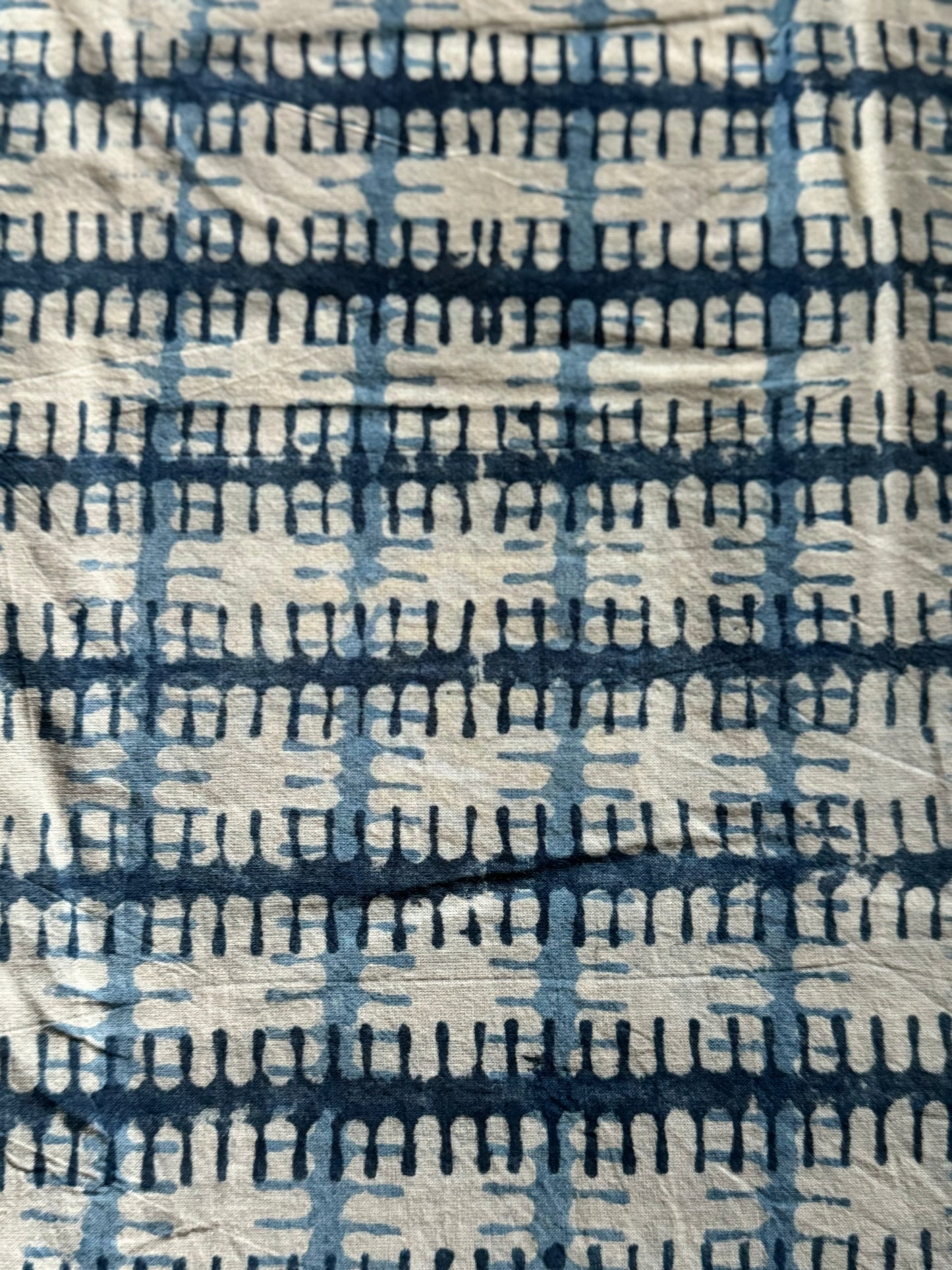 Blue plaid block print