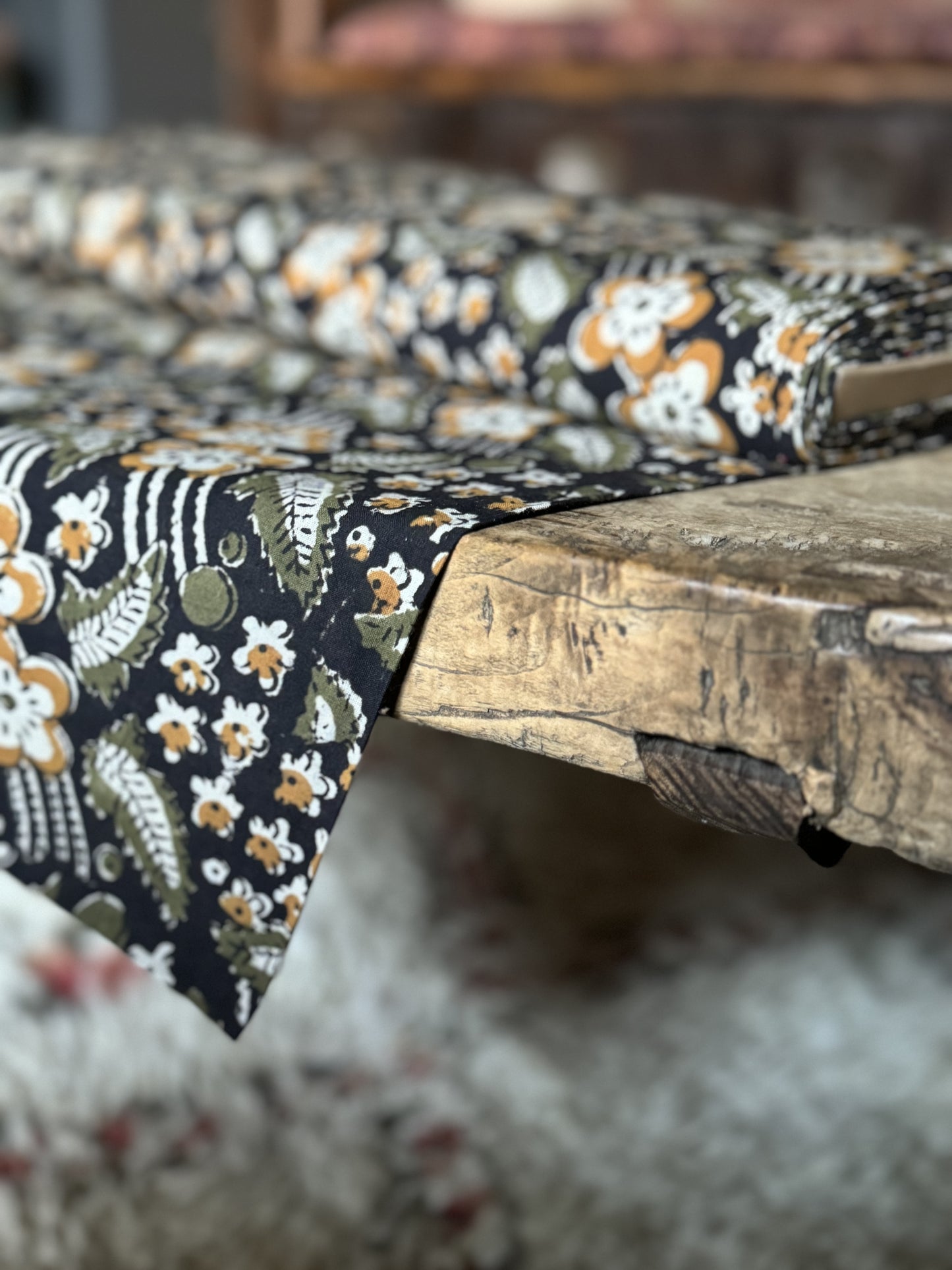 Green and ochre floral