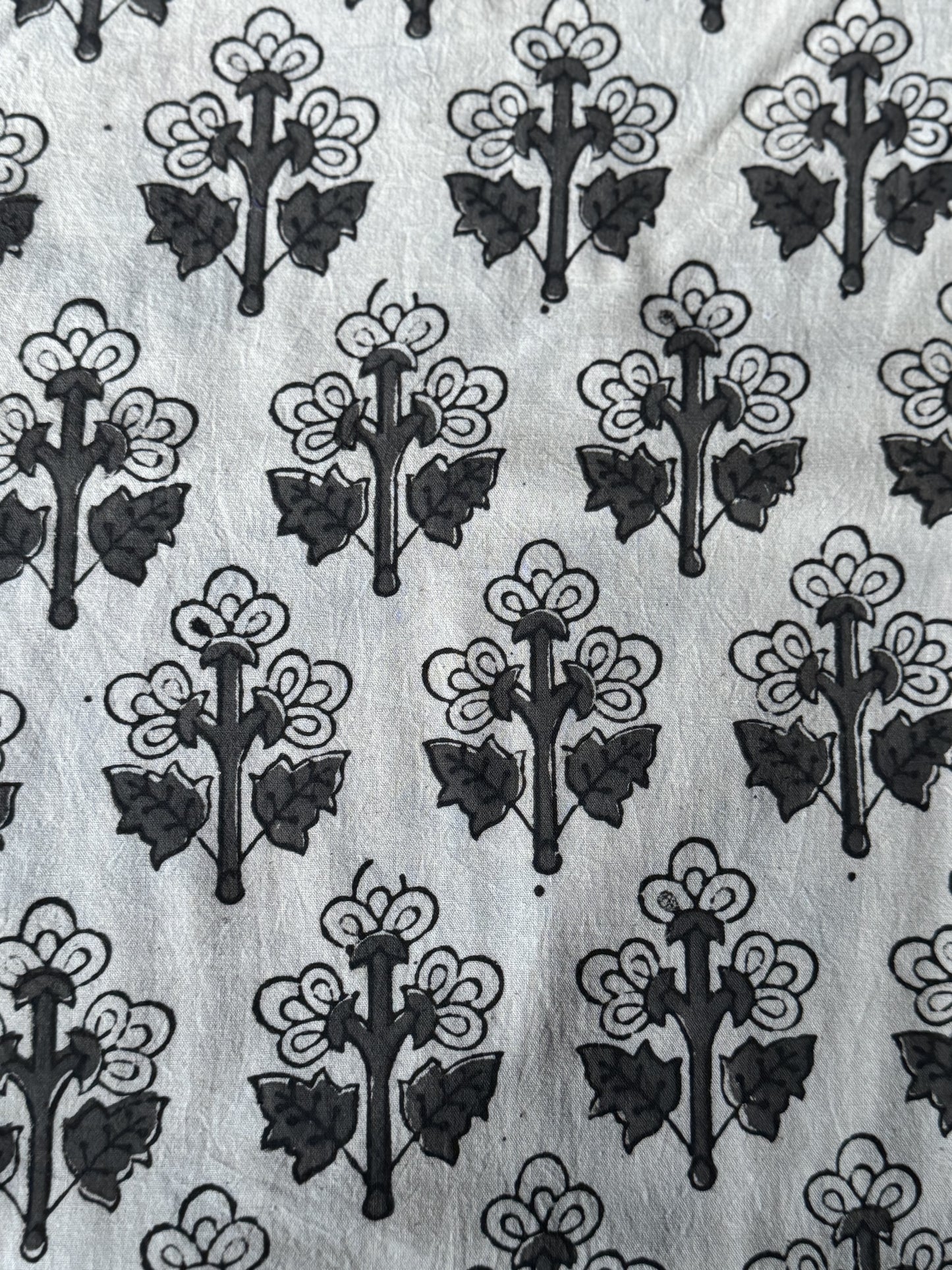 Grey and cream block print