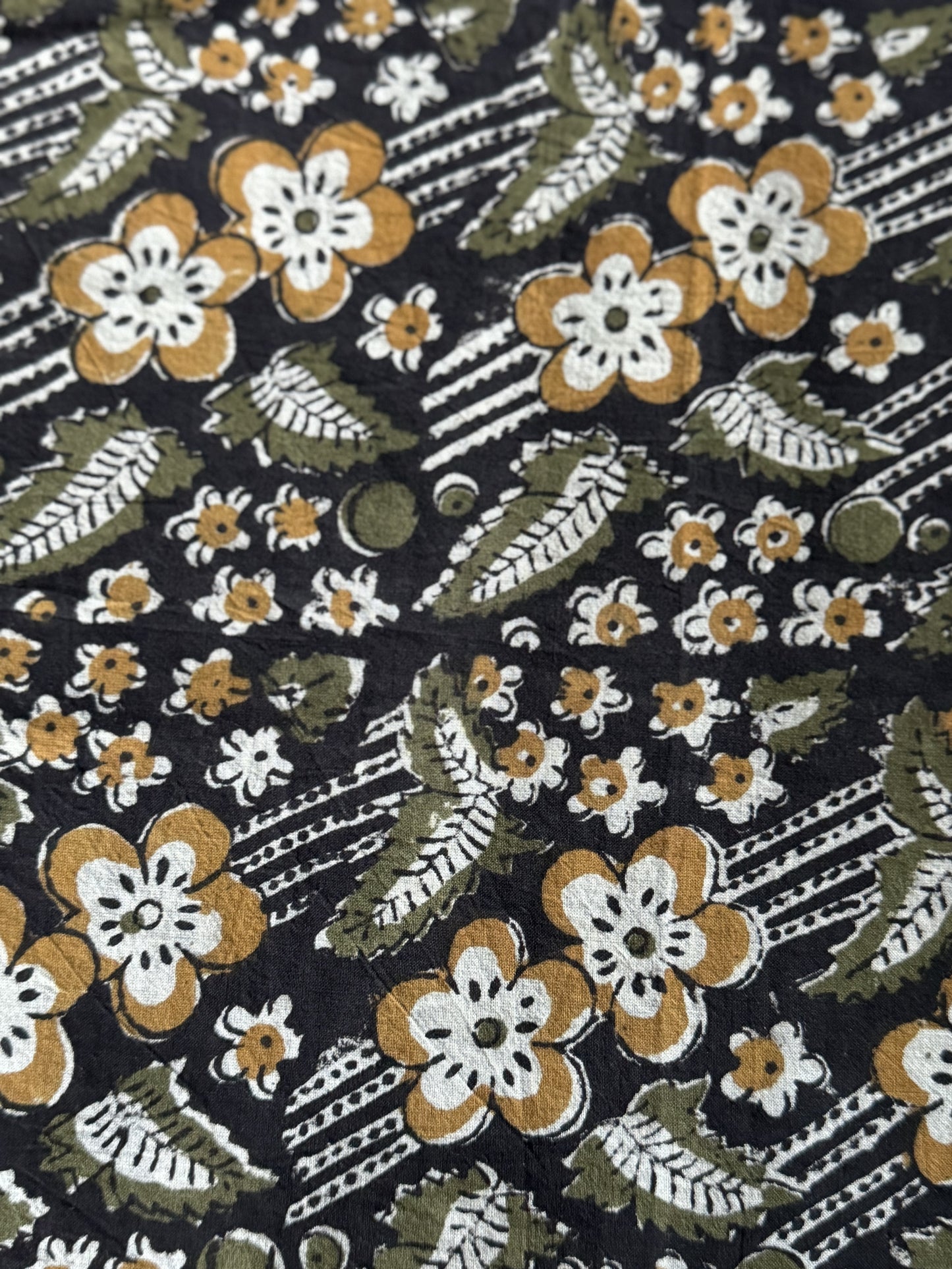 Green and ochre floral