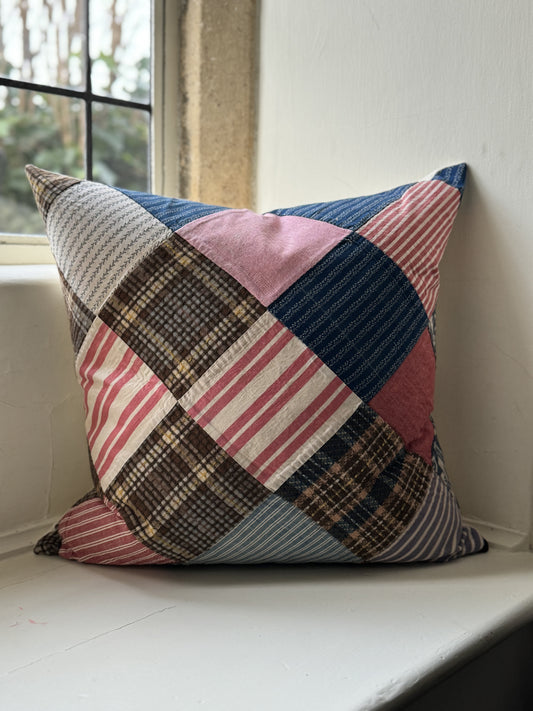 Vintage patchwork cushion